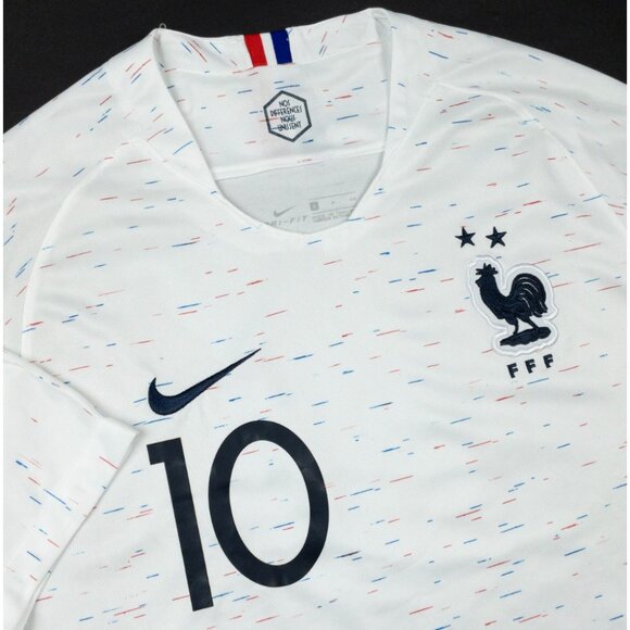 France FFF Mbappe World Cup Soccer Jersey Men's Small White Red Blue World Cup - Picture 7 of 15